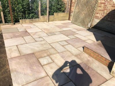 Indian sandstone patio step wall 08 Tunbridge Wells