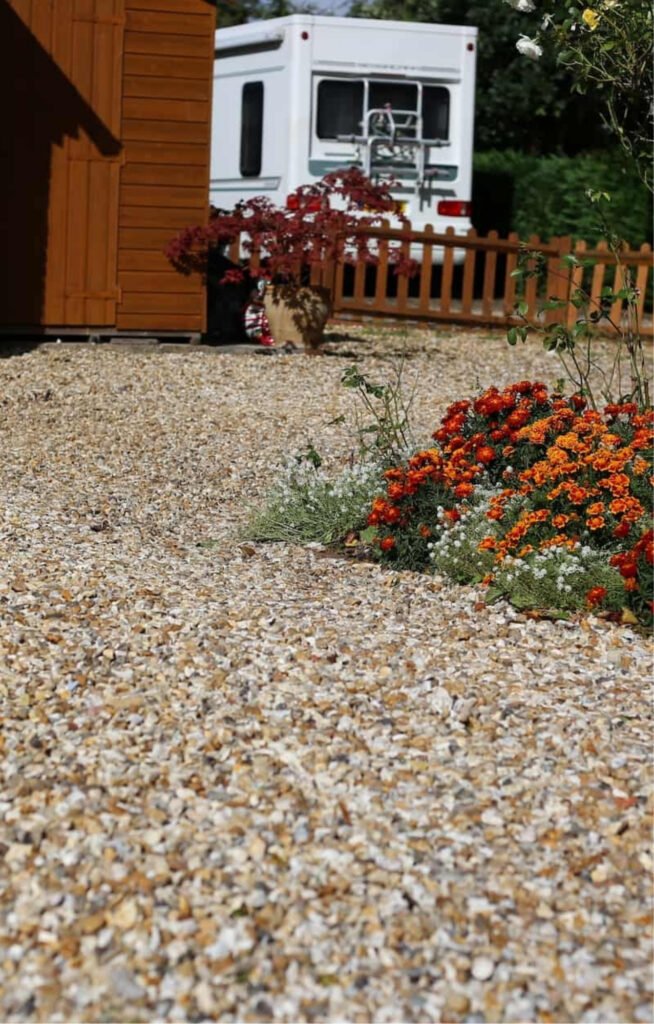 close-up-ground-level-gravel-driveway